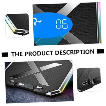 Adjustable RGB Led Laptop Cooler Pad Notebook Cooling Base LCD Touch for Under Gaming and Office