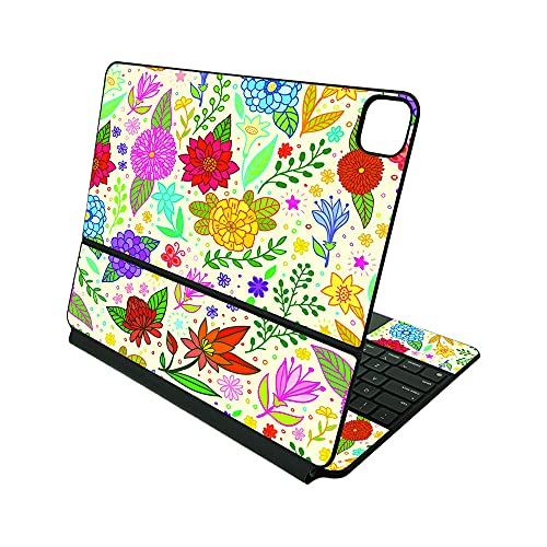 MightySkins Skin Compatible with Apple Magic Keyboard for iPad Pro 12.9" (3rd-6th Generation) - Flower Garden | Protective, Durable, and Unique Vinyl Decal wrap Cover | Easy to Apply | Made in The USA - color: Flower Garden