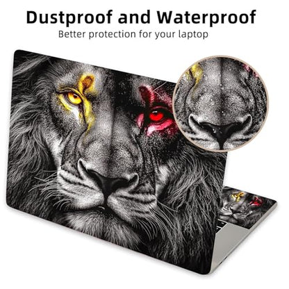 Aesthetic Laptop Skin Cover,12-15.6 Inch Universal Vinyl Sticker Decal,Waterproof Scratch-Resistant Notebook Wrap,Removable Residue-Free Protector,Lion Eyes Fire - color: Lion Eyes Fire