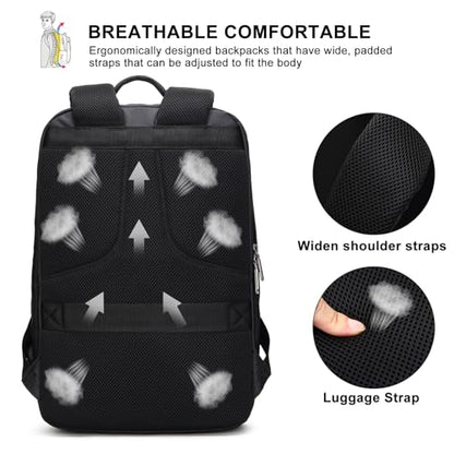 Travel Laptop Backpack for Men Women, business Work Rucksack College School Computer Bag Fits 15.6 Inch Laptop, Bookbag with USB Charging Port