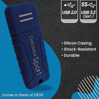 Centon Electronics MP Essential USB 3.2 Gen1 DataStick Sport Flash Drive, 32 GB USB Flash Drive, Navy Blue - size: 32 GB, style: Pack of 1