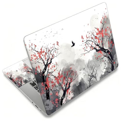 Laptop Skin Sticker Decal, Universal Reusable Vinyl Laptop Cover for 12" 13" 13.3" 14" 15" 15.4" 15.6" Notebook PC, Reusable Waterproof Scratch-Resistant with 2 Wrist Pads,Watercolour Trees - color: Watercolour Trees