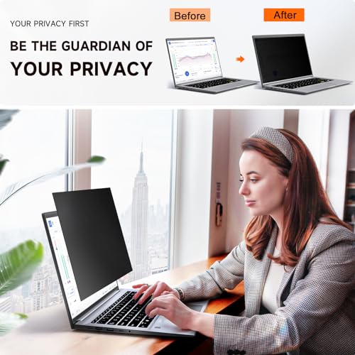 Mamol 16 Inch Laptop Privacy Screen - Compatible with Lenovo, Hp, Dell, Acer, Asus, Thinkpad, Envy, Xps - 16:10 Aspect, Anti Blue Light Glare, Removable Privacy Shield - size: 16'' Privacy Screen (16:10)