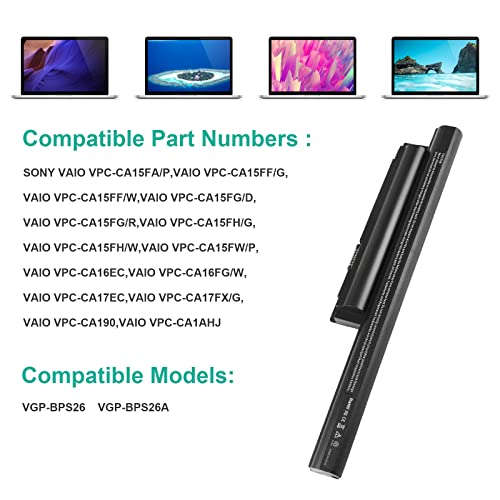 Fancy Buying BPS26 VGP-BPS26 Battery for VAIO VGP-BPS26A VGP-BPS26S VGP-BPL26 SVE151D11M VPCEH VPCCA VPC-CA15FG VPC-CA15FW VPC-CA16EC VPC-CA17EC VPC-CA190 PCG-61A12L PCG-71713L PCG-61A13L PCG-61A14L - size: 9.74*3.74*0.2inch BPS26