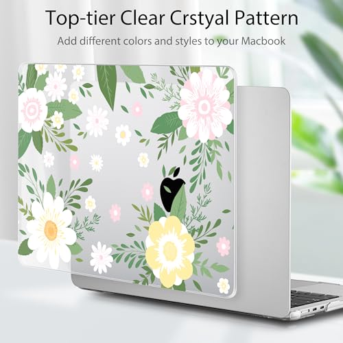 Tuiklol for 2026 2025 2024 2023 MacBook Air 15 inch Case Model M5 A3448 M4 A3241 M3 A3114 M2 A2941 Hard Shell Case for MacBook 15.3'' Cover, Flowers White - color: Flowers White
