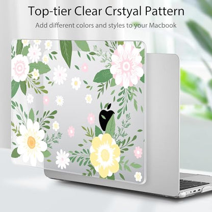 Tuiklol for 2026 2025 2024 2023 MacBook Air 15 inch Case Model M5 A3448 M4 A3241 M3 A3114 M2 A2941 Hard Shell Case for MacBook 15.3'' Cover, Flowers White - color: Flowers White
