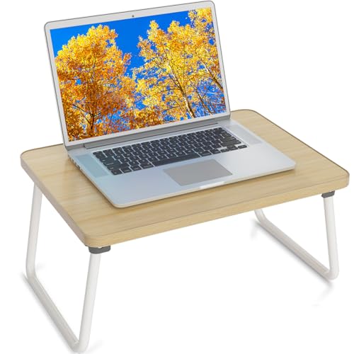 Lap Desks Laptop Tray for Bed or Couch,Portable Breakfast Serving Tray with Folding Legs,Foldable & Lightweight Mini Table, Laptop Stand for Working, Reading and Writing,Beige - color: Beige