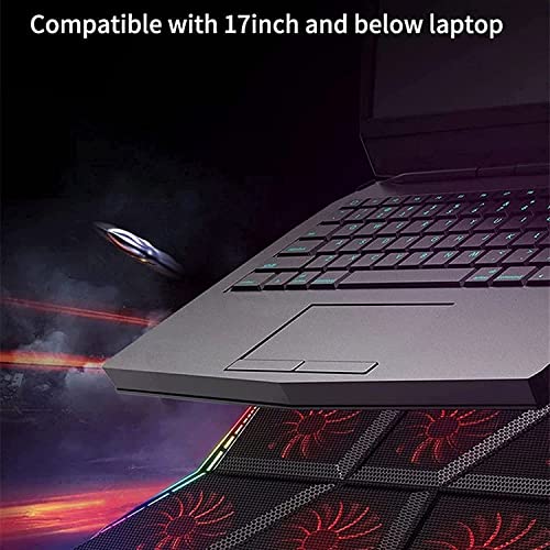 Laptop Cooling Pad, Laptop Cooler with 6 Quiet Led Fans for 15.6-17 Inch Laptop Cooling Fan Stand, Portable Ultra Slim USB Powered Gaming Laptop Cooling Pad (Color : Blue) - color: Blue
