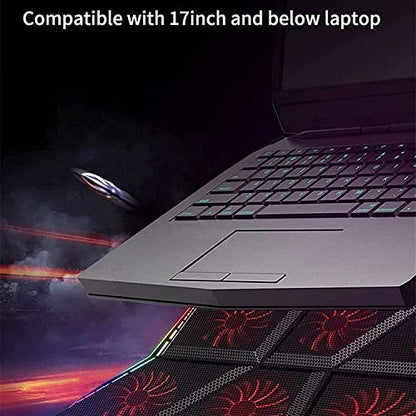 Laptop Cooling Pad, Laptop Cooler with 6 Quiet Led Fans for 15.6-17 Inch Laptop Cooling Fan Stand, Portable Ultra Slim USB Powered Gaming Laptop Cooling Pad (Color : Blue) - color: Blue