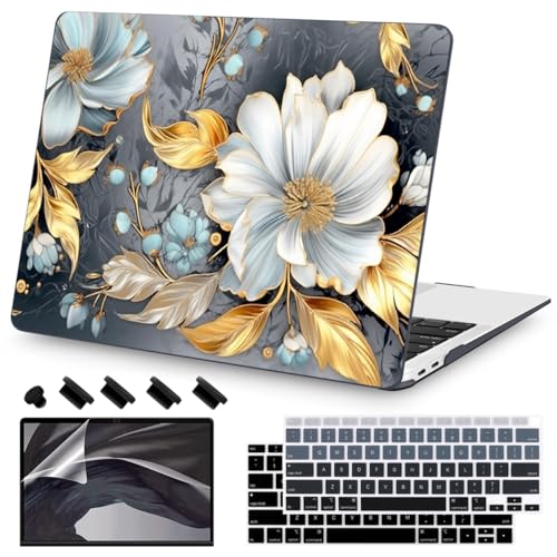 Teryeefi Pattern Hard Case Compatible with MacBook Air 13 inch Case 2021-2018 M1 A2337 A2179 A1932 with Retina Display, Plastic Hard Shell + Keyboard Cover + Screen Protector, W-Modern Abstract Art - color: W-Modern Abstract Art