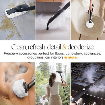 Dupray Steam Cleaning Pack Pro - Kit for Dupray Steam Cleaner | 24-Piece accessory kit | Microfiber cloths & bonnets, nylon, brass, horsehair and stainless brushes, felt storage bag