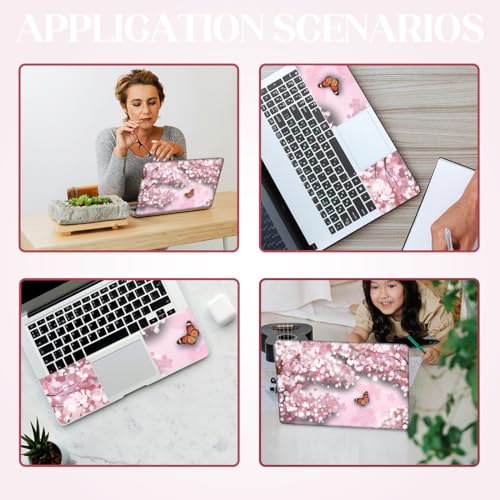 SUPERDANT Laptop Skin Sticker Cherry Blossom Laptop Decals Personalized Universal Notebook Computer Wrap Vinyl Skin Stickers Cover Art Decal Removable 12-15.6 Inch Waterproof Scratch-Resistant Gifts - style: Cherry Blossom