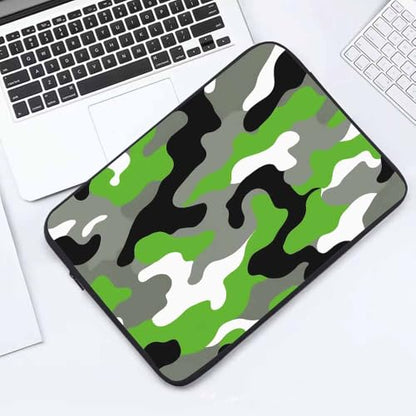 Laptop Sleeve Bag 15.4 15.6 Inch,Camouflage Skin Camo Green White Black Protective Polyester Computer Cases Laptop Cover Briefcase Bag Tablet Travel Cover - color: LPS-030