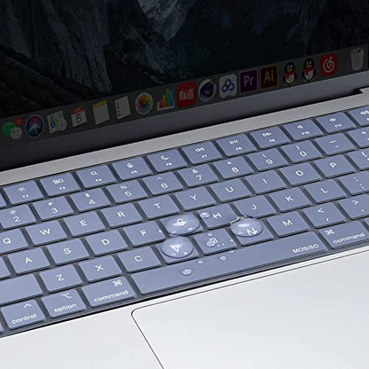 MOSISO Keyboard Cover Skin Compatible with MacBook Air 15 inch M3 M2 | A3114 A2941/Air 13.6 A3113 A2681/Pro 14/16 M4 M3 M2 M1, Lavender Gray - color: Lavender Gray