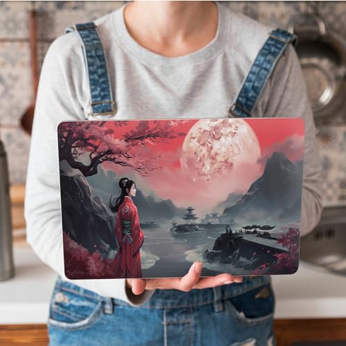 Universal Laptop Skin Sticker with 2 Wrist Pad Skins, Waterproof Scratch Resistant Vinyl Laptop Cover Decal, Cut to Fit for 11–15.6 Inch MacBook HP Dell Lenovo, Beauty in Moonlight - color: Beauty in Moonlight