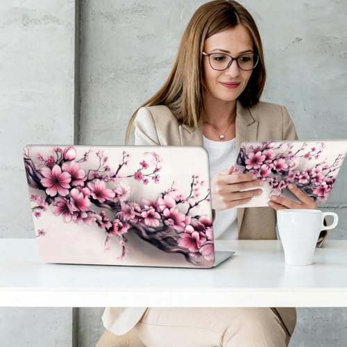 Laptop Skin Sticker Decal Cover,Cherry Blossom Pink Flowers | DIGTIALL Universal Laptop Skin Sticker, Waterproof Removable Notebook Decal Protector Cover for 12 13 14 15 Inch Laptops - color: Cherry Blossom Pink Flowers