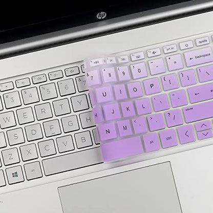 Keyboard Cover for HP Essential 17t, HP 17.3 Laptop 17-cn 17-cp 17z-cp300/cp200 17-cp3155cl 17-cp2025dx 17-cp3005dx 17-cp2331ds 17-cp0196nr 17-cp3005dx 17-cp3055cl 17-cp3155cl 17-cp0013dx 17-cp2099nr - color: GradualPurple(Regular Letters)