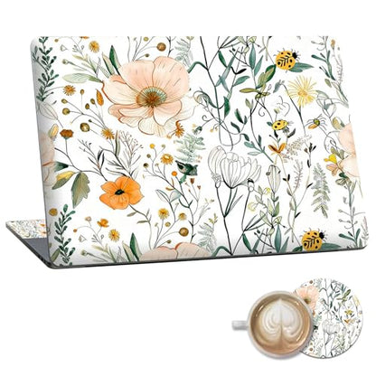 Laptop Skin Sticker Decal 15.6 Inch,12 13 13.3 14 15 15.6 in Laptop Netbook Skins for Notebook,Art Decal Removable Waterproof Scratch Resistant,Universal Vinyl Cover,Flower Plant - color: Flower Plant
