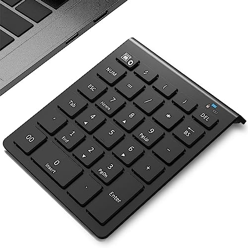 Lekvey Bluetooth Number Pad for Laptop, Wireless Numeric keypad, 28 Keys Numpad Number Keypad Bluetooth 10 Keys Number Pad for Laptop, MacBook Air/Pro, iMac, Surface Pro, etc - color: Classic Black