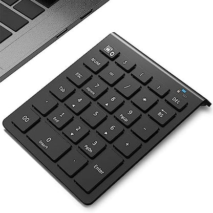 Lekvey Bluetooth Number Pad for Laptop, Wireless Numeric keypad, 28 Keys Numpad Number Keypad Bluetooth 10 Keys Number Pad for Laptop, MacBook Air/Pro, iMac, Surface Pro, etc - color: Classic Black