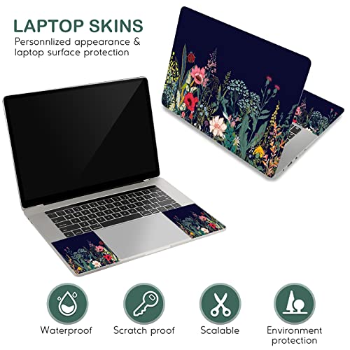 DINKY Laptop Skin Sticker Decal, 12" 13" 13.3" 14" 15" 15.4" 15.6 inch Laptop Universal Reusable Vinyl Skin Stickers Cover Art Decal Notebook PC Personalized Protector-Colorful Flor - color: Wildflowers-03