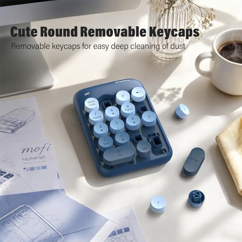 MOFII Wireless Number Pads, Colorful 2.4G Wireless 18 Keys Numeric Keypad Portable 10 Key Numpad for Financial Accounting, Laptop, PC, Computer, Notebook- Blue - color: Blue Gradient