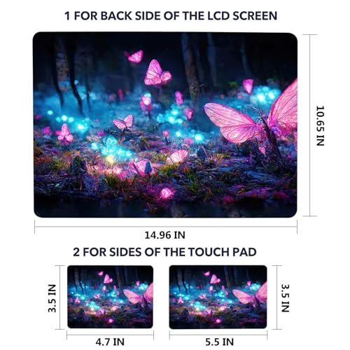 AIMSA Laptop Skin Sticker Decal, 13/13.3/14/15/15.4/15.6 inch Laptop Art Decal Universal Cover, Scratch Resistant Notebook Skin Protector, Fantasy Pink Butterfly - color: Fantasy Pink Butterfly