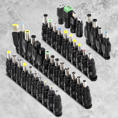 42Pcs Universal Laptop AC DC Power Adapter Kits 5.5 x 2.1mm | Power Supply Plug Jack Tips Connectors, Compatible with Lenovo Thinkpad Toshiba Dell, Most Notebooks