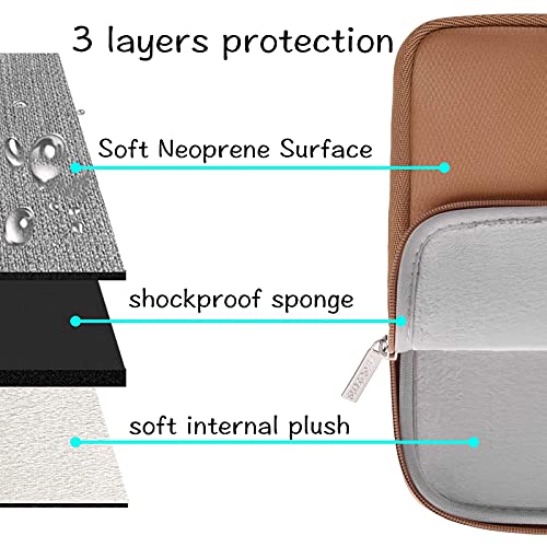MOSISO Laptop Case 13.3 inch, 13-13.3 inch Laptop Sleeve with Small Case | Compatible with MacBook Air/Pro 13/Pro 14 M5 M4 M3 M2 M1, HP Dell ASUS Lenovo, Neoprene Computer Sleeve Bag, Brown - color: Brown, size: 13.3 inch