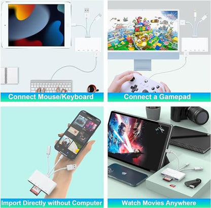 5-in-1 Memory Card Reader, USB OTG Adapter & TF SD Card Reader for Phones, CYZFOWDUO USB C and USB A Devices with Micro SD &TF Card Slots, Supports SD/Micro SD/SDHC/SDXC/MMC Charging for iPhone/Pad