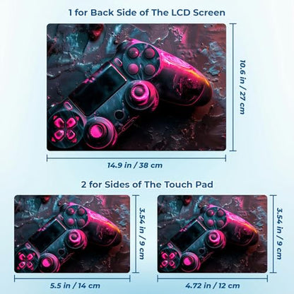 Reusable Universal Laptop Skin Sticker, Cut to Fit for 11.6–15.6 Inch Laptops, Waterproof Protective Film, No-Residue - Pink Damaged Controller - color: Pink Damaged Controller