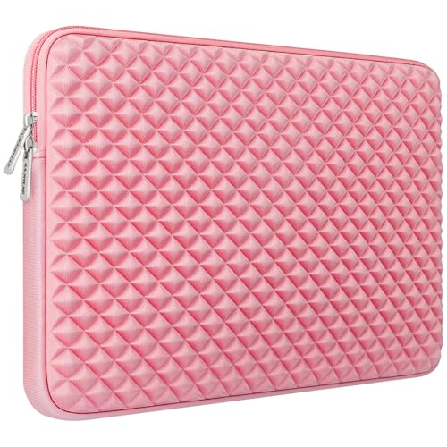 RAINYEAR 13 Inch Laptop Sleeve Shockproof Diamond Foam Padded Case, Pink | Protective Soft Fluffy Lining Case for 14'' MacBook Pro/Max 13.3" MacBook Air/Pro M1 M2 M3 M4 M5 13.3" PC Notebook Chromebook - color: Pink, size: 13"-13.3"