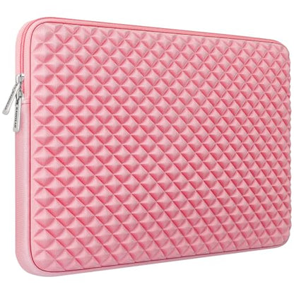 RAINYEAR 13 Inch Laptop Sleeve Shockproof Diamond Foam Padded Case, Pink | Protective Soft Fluffy Lining Case for 14'' MacBook Pro/Max 13.3" MacBook Air/Pro M1 M2 M3 M4 M5 13.3" PC Notebook Chromebook - color: Pink, size: 13"-13.3"