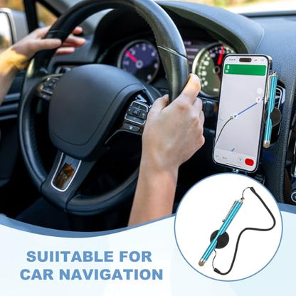 PATIKIL 2 Pcs Screen Capacitive Pen with Spring Rope Fixing Dock High Sensitivity for Mobile Phone Car Navigation GPS POS Tablet Laptop, Light Blue - color: Light Blue