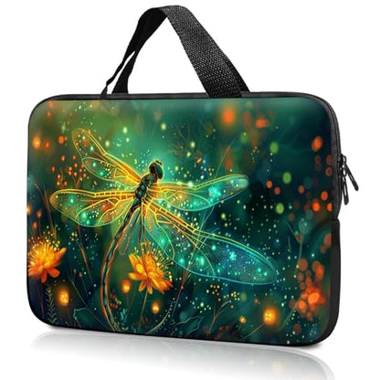 14" 15" Laptop Handle Bag Computer Bag,14.2" 15.4 inch Pouch Holder Notebook Sleeve Cover Compatible for Dell,Lenovo,Toshiba HP, Asus Notebook Messenger Briefcase-Glowing dragonfly - color: Glowing Dragonfly