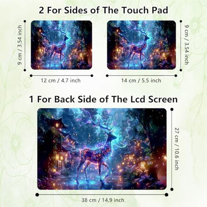 Laptop Skin Sticker Decal, Universal Reusable Vinyl Laptop Cover for 12" 13" 13.3" 14" 15" 15.4" 15.6" Notebook PC, Waterproof Scratch-Resistant with 2 Wrist Pads, Easy to Apply & Remove,Art Deer - color: Art Deer