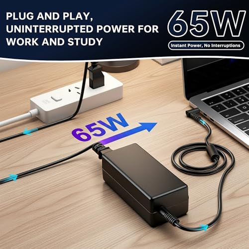 QFA 65W 45W Computer Charger Compatible with HP Laptop Charger Smart Blue Tip Power Adapter