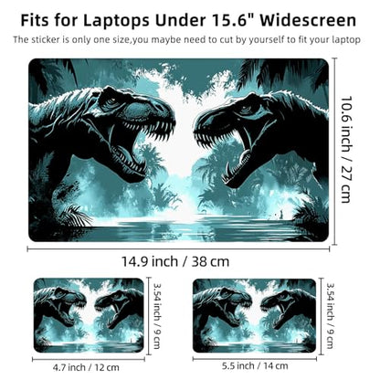 Aesthetic Laptop Skin Cover,12-15.6 Inch Universal Vinyl Sticker Decal,Waterproof Scratch-Resistant Notebook Wrap,Removable Residue-Free Protector,Dinosaur Jungle River - color: Dinosaur Jungle River