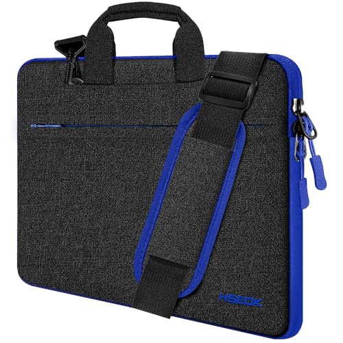 Hseok Laptop Shoulder Bag 15 15.6 16 Inch Briefcase,Compatible MacBook Pro/Neo 16",MacBook Air/Pro 15,XPS 15/16 and most 15.6-16 and Most 15-16 Notebooks,Spill-Resistant Handbag,Black & Blue - color: Black & Blue, size: 15-16 inch