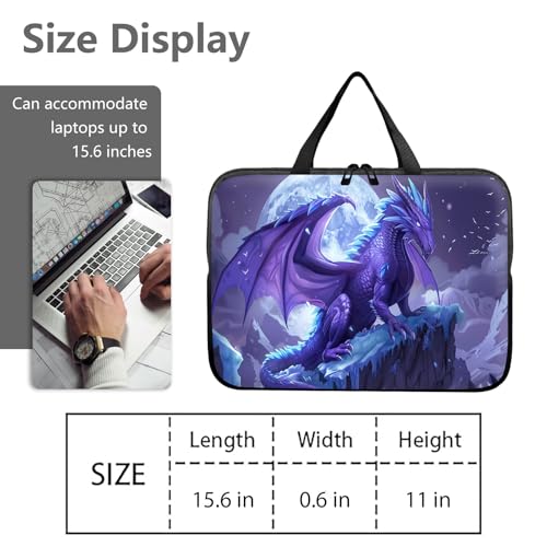 14" 15" Laptop Handle Bag Computer Bag,14.2" 15.4 inch Pouch Holder Notebook Sleeve Cover Compatible for Dell,Lenovo,Toshiba HP, Asus Notebook Messenger Briefcase-angry flying dragon - color: Angry Flying Dragon