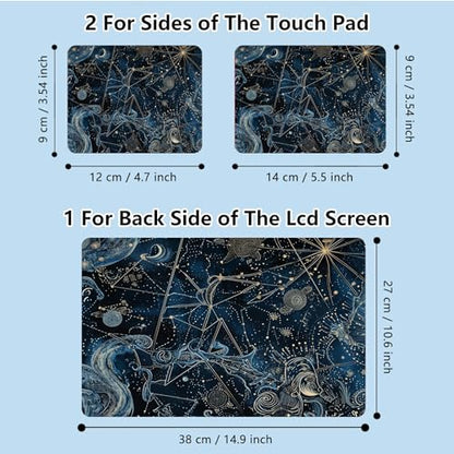 Universal Laptop Skin Sticker with 2 Wrist Pad Skins, Waterproof Scratch Resistant Vinyl Laptop Cover Decal, Cut to Fit for 11–15.6 Inch MacBook HP Dell Lenovo, Cosmic Constellation - color: Cosmic Constellation