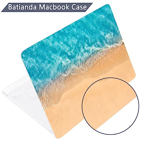 Batianda Case for MacBook Air 15" with M5 M4 M3 M2 Chip, Turquoise Shore | 4-in-1 Set with Turquoise Beach Aerial Design,Lightweight Slim Hard Shell Protection For Vacation Lovers and Coastal Dreamers - color: Beach