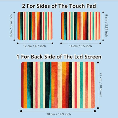 Universal Laptop Skin Sticker with 2 Wrist Pad Skins, Waterproof Scratch Resistant Vinyl Laptop Cover Decal, Cut to Fit for 11–15.6 Inch MacBook HP Dell Lenovo, Color Vertical Stripe - color: Color Vertical Stripe