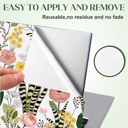 SUPERDANT Wildflower Laptop Skin Sticker Decal Leaves Universal Laptops Notebook Skin Sticker 12 13 13.3 14 15 15.4 15.6 Inches Vinyl Laptop Cover Stickers Removable Waterproof Notebook Protector - style: Wildflower Leaves