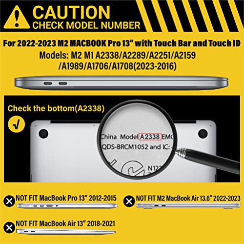 IBENZER Compatible with MacBook Pro 13 Inch Case M2 M1 2026 2025 2024 2023 2022 A2338 A2289 A2251 A2159 A1989 A1706 A1708, Hard Shell Case & Keyboard Cover for Mac Pro 13, Airy Blue, T13ARBL+1B - color: Airy Blue