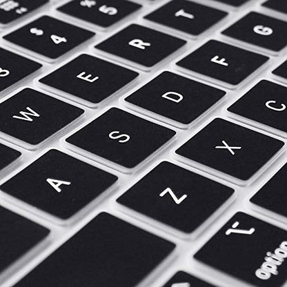 ProElife Ultra Thin Keyboard Cover Skin for 2021-2020 MacBook Air 13 Inch Model A2337 Apple M1 Chip A2179 (U.S Layout) with Touch ID Accessories Keyboard Silicone Protective Skin (Black) | Black, U.S Layout, Non-interference Design for ID Key, Dust-proof,