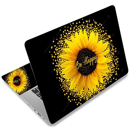 DINKY Laptop Skin Sticker Decal, 16" 16.5” 17” 17.3 inch Laptop Universal Reusable Vinyl Skin Stickers Art Cover Decal Notebook PC Personalized Protector Sunflower - color: be happy