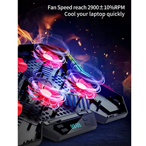 Gaming Laptop 12-17 Inch Cooling Screen Laptop Pad Laptop Cooler Stand with Six Fans(D) - color: D