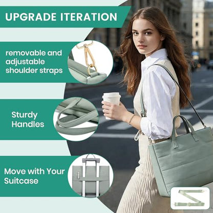 Laptop Bag for Women/Men, Water-Repellent Fabric, Compatible MacBook Pro 16 Inch, 15.6 Inch HP, Dell, Acer Aspire, Asus Notebook, Lightweight Laptop Shoulder Bag Carrying Case, Mint Green - color: Mint Green, size: 15-16inch