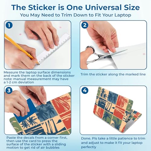 Reusable Universal Laptop Skin Sticker, Cut to Fit for 11.6–15.6 Inch Laptops, Waterproof Protective Film, No-Residue - Palm Stamp - color: Palm Stamp